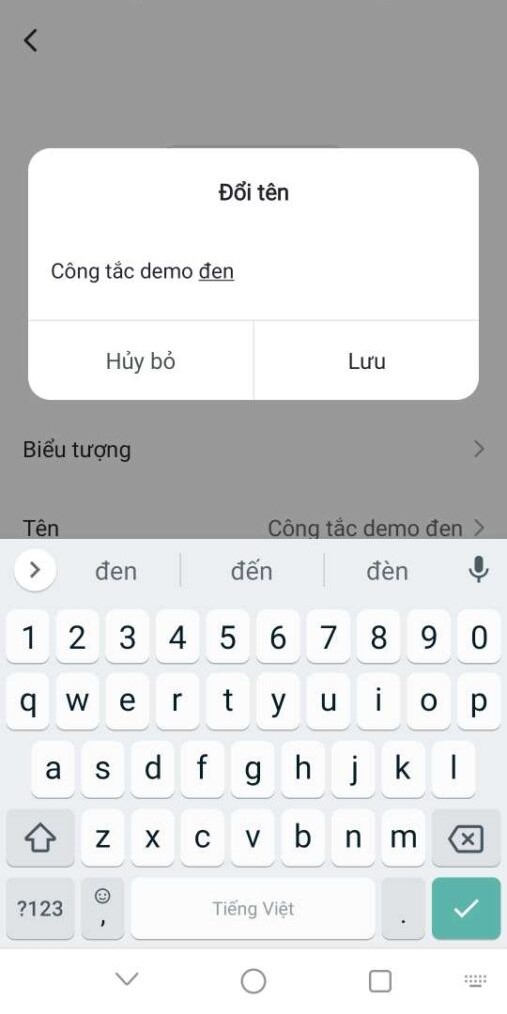 Sửa tên công tắc thông minh Tuya 