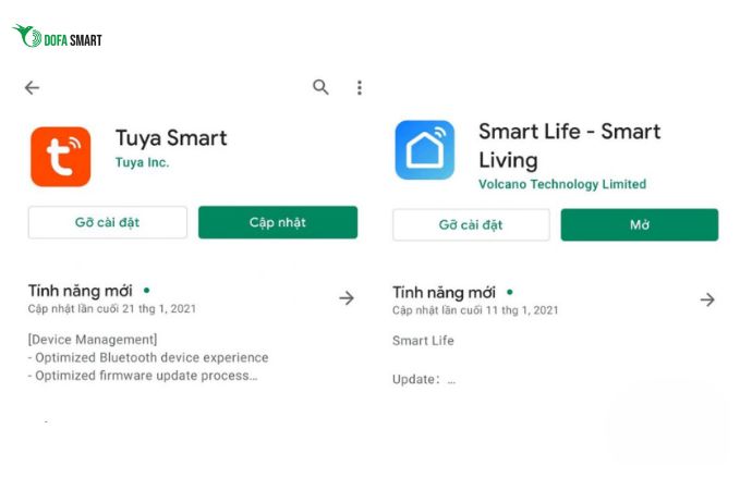 Tải app Tuya Smart hoặc Smart Life