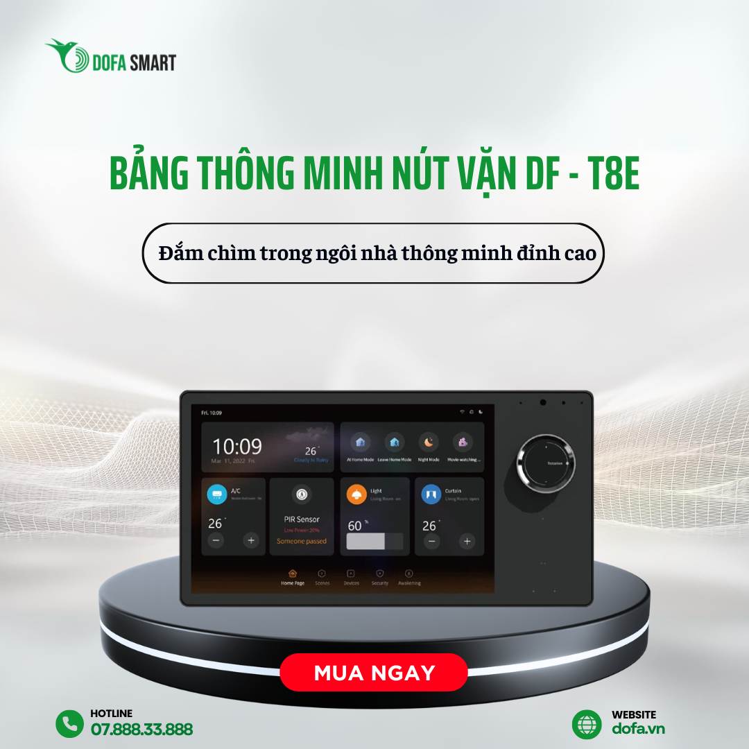 Bảng điều khiển thông minh nút vặn DF - T8E