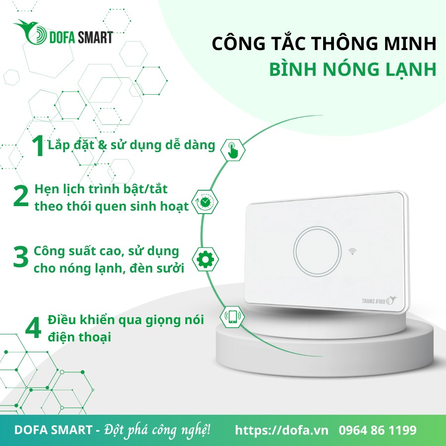 Công tắc thông minh bình nóng lạnh điều khiển từ xa