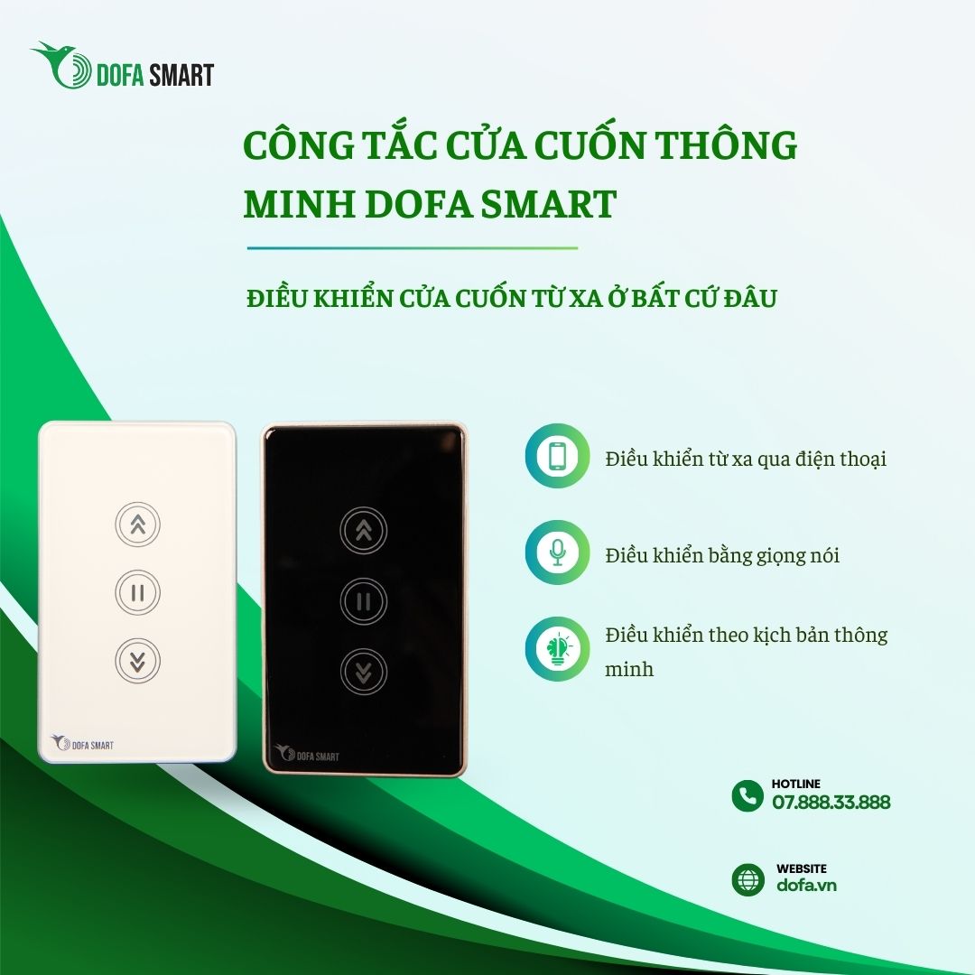 Bộ công tắc cửa cuốn thông minh DOFA SMART