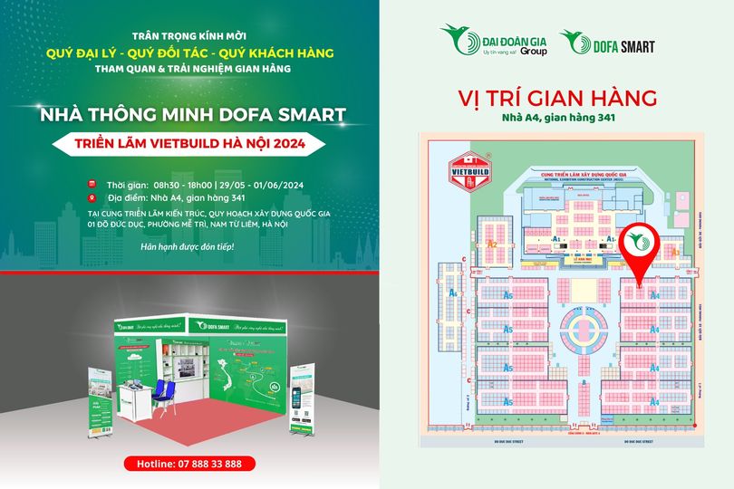 Vị trí gian hàng DOFA SMART tại triển lãm quốc tế Vietbuild