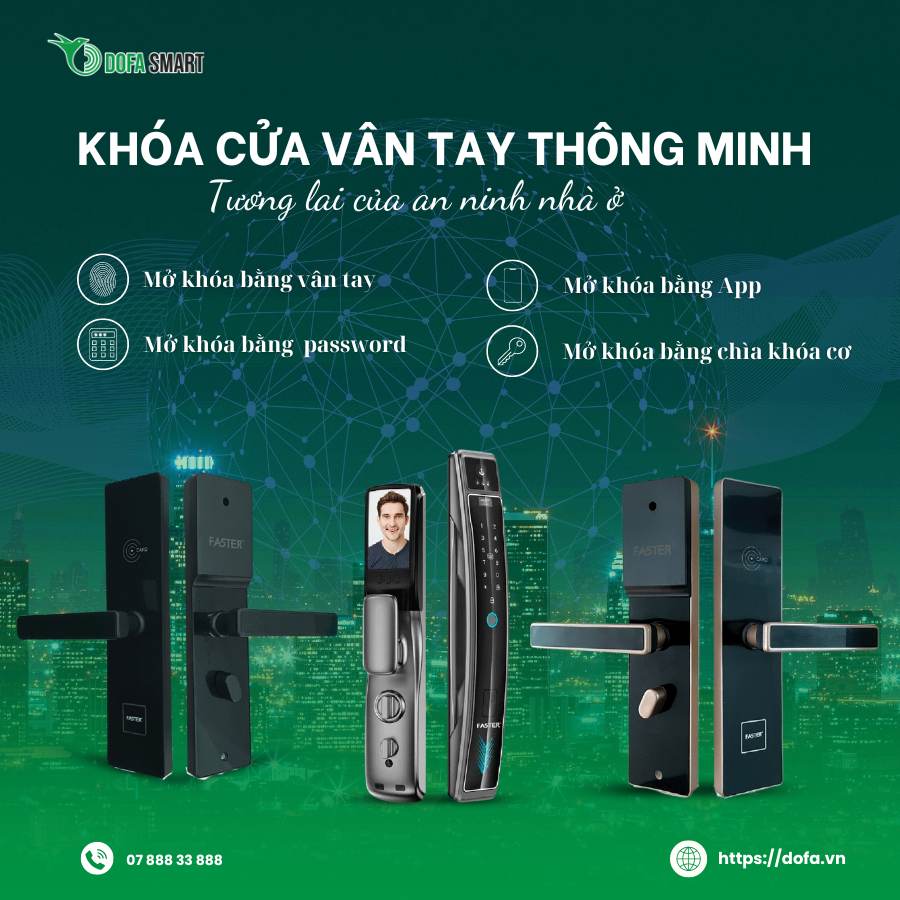 Khóa cửa thông minh khóa điện tử dofa smart