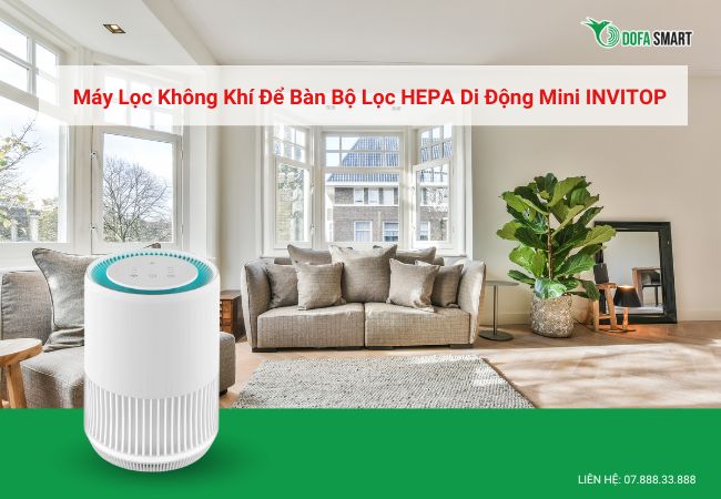 Máy Lọc Không Khí Để Bàn Bộ Lọc HEPA Di Động Mini INVITOP