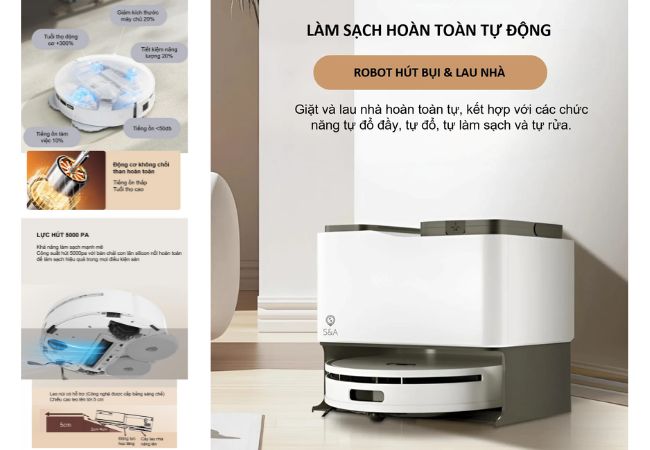 Robot hút bụi lau nhà D50 Pro