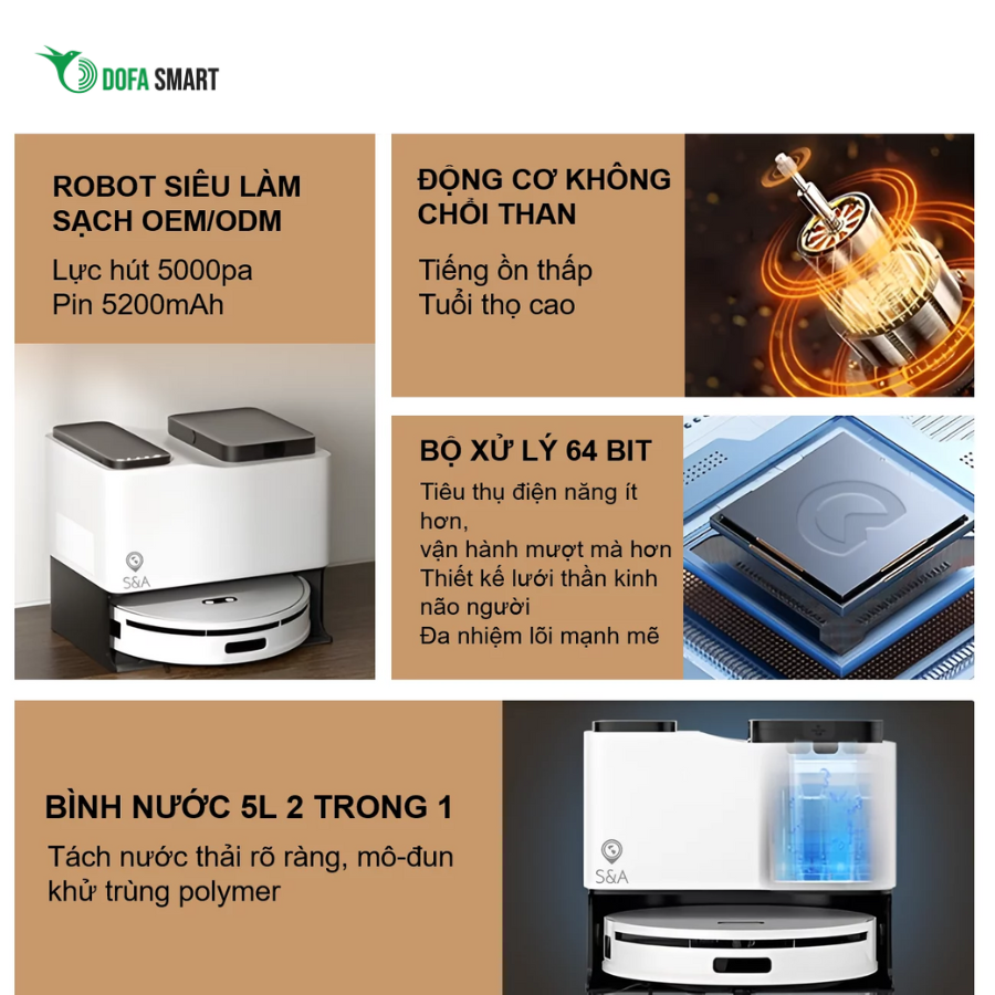 Robot hút bụi lau nhà D50 Pro