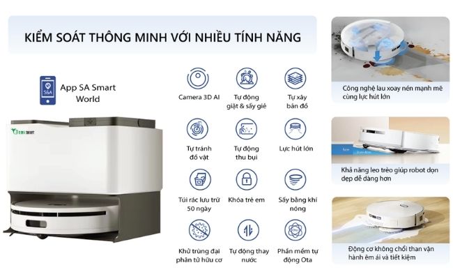 Robot hút bụi lau nhà D50 Pro