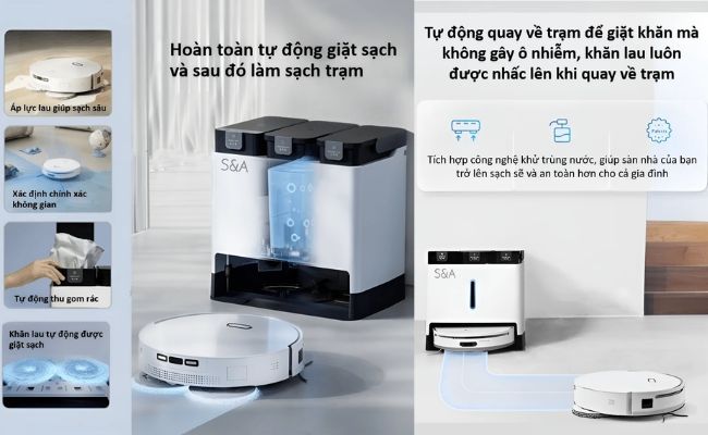 Robot hút bụi lau nhà tự động làm sạch DOFA SMART