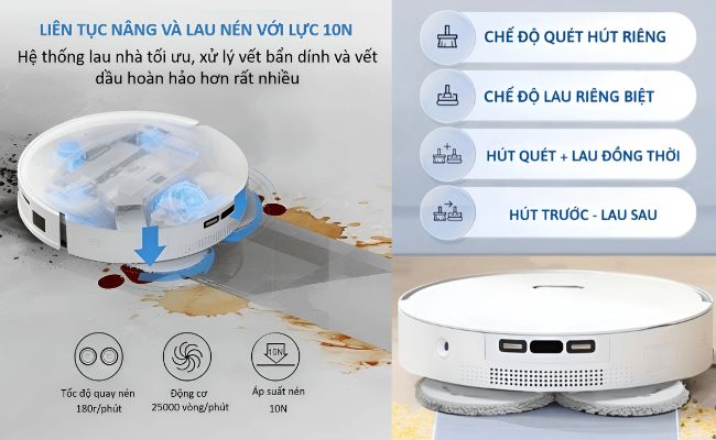 Robot hút bụi lau nhà tự động làm sạch DOFA SMART