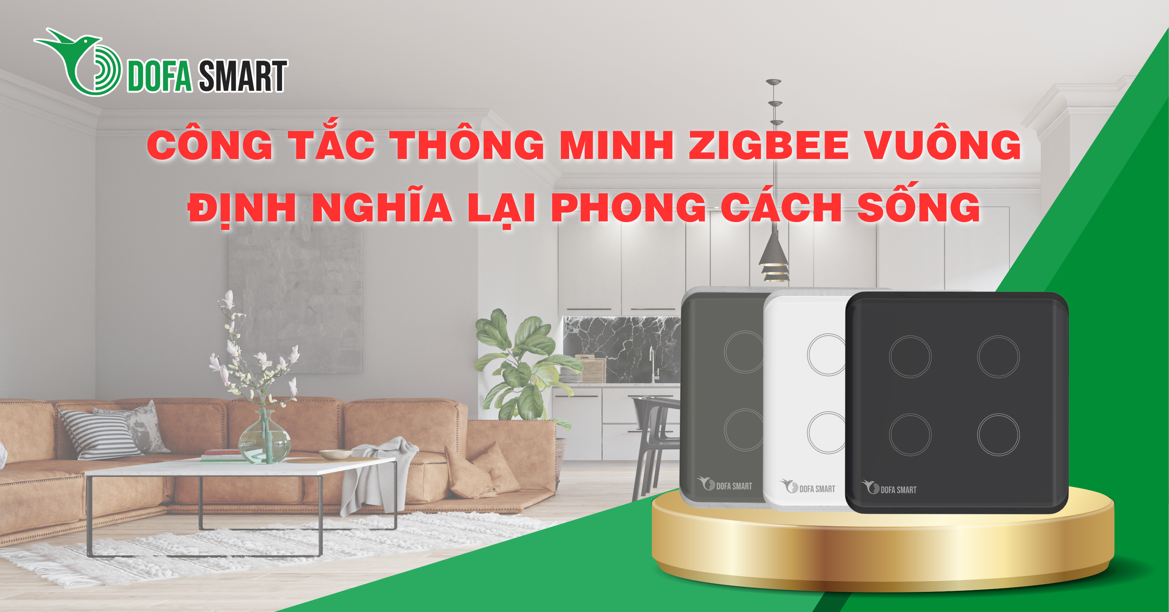  Công tắc thông minh Zigbee vuông - định nghĩa lại phong cách sống