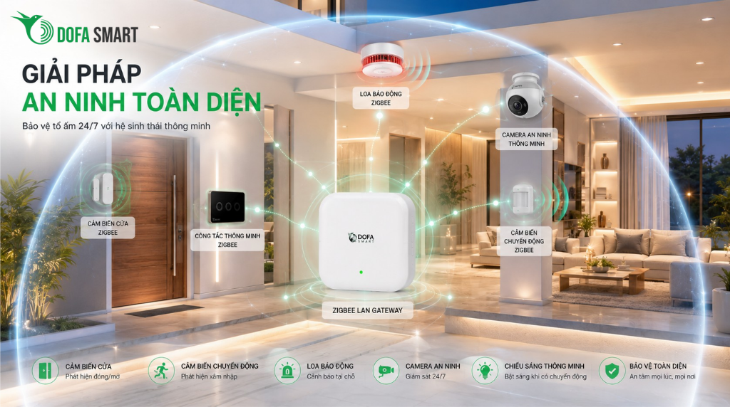  Giải pháp an ninh toàn diện: Bảo vệ tổ ấm 24/7 với thiết bị DOFA SMART