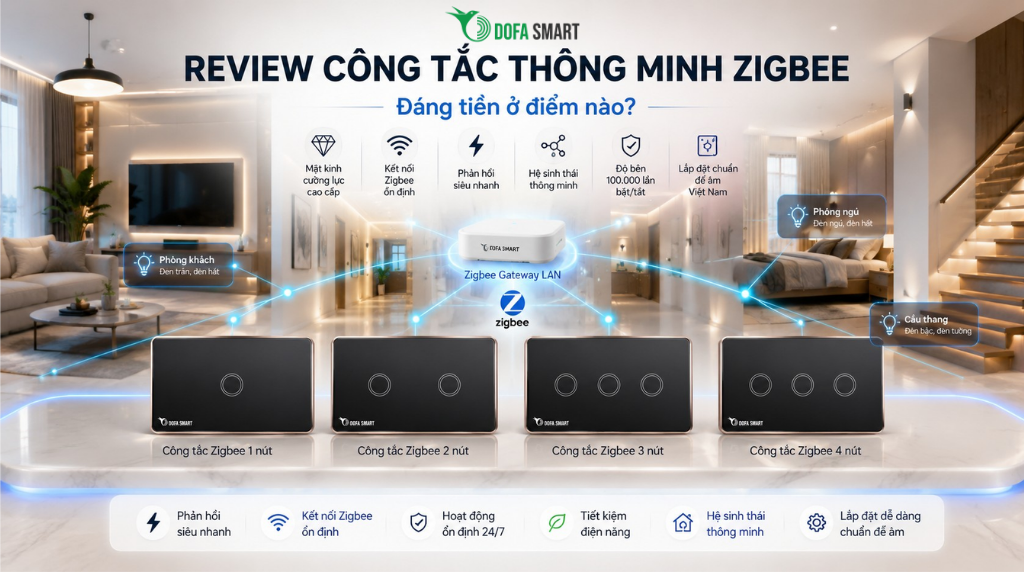  Review công tắc thông minh Zigbee DOFA SMART: Đáng tiền ở điểm nào?