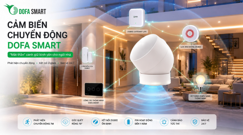  Cảm biến chuyển động DOFA SMART: "Mắt thần" canh giữ bình yên cho ngôi nhà
