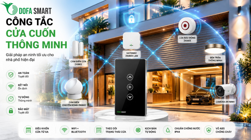  Công tắc cửa cuốn thông minh DOFA SMART: Giải pháp an ninh tối ưu cho nhà phố