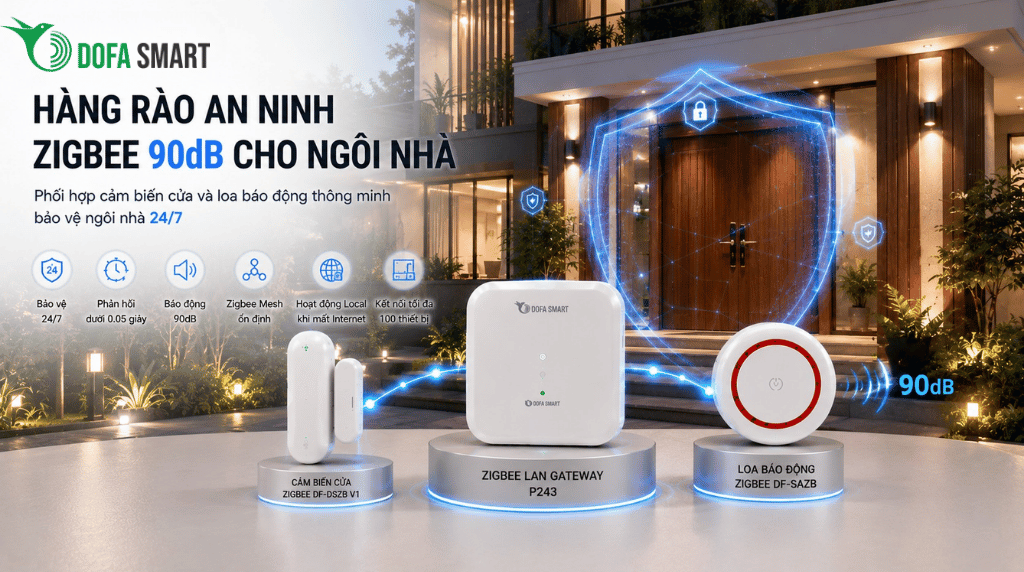  Phối hợp Loa báo động và Cảm biến cửa DOFA SMART: Xây dựng hàng rào an ninh 90dB cho ngôi nhà