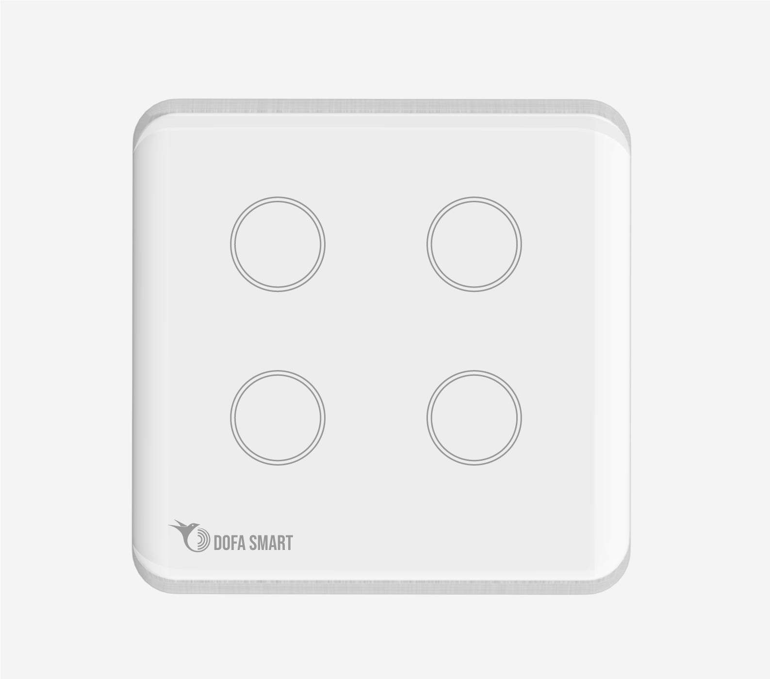 Công tắc thông minh Zigbee vuông 4 nút DOFA SMART màu trắng-CTVT4