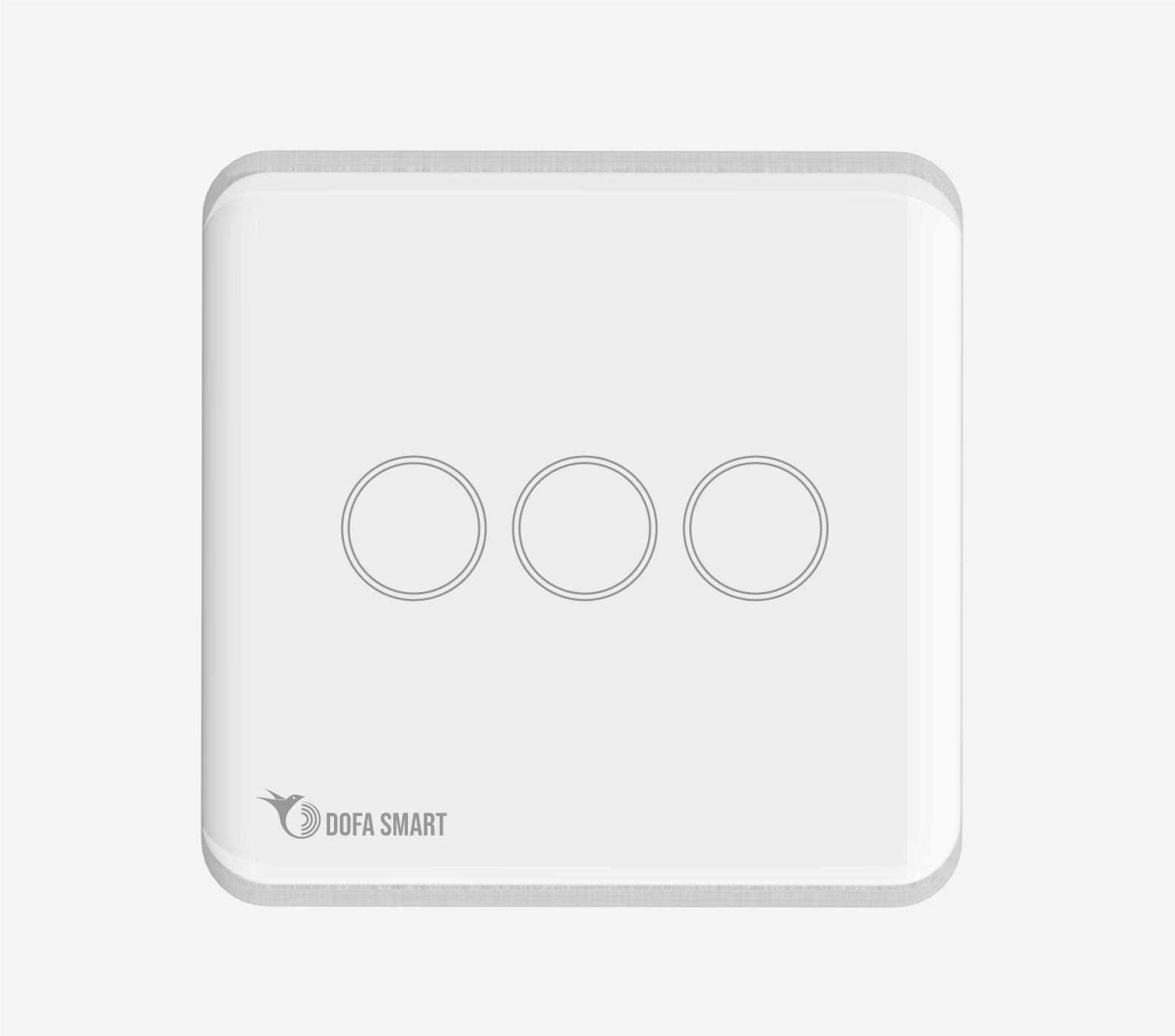 Công tắc thông minh Zigbee vuông 3 nút DOFA SMART màu trắng-CTVT3